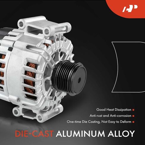 A-Premium Alternator Compatible with Audi TT Quattro 2011 2012 2013 2014 L4 2.0L, 12V 140Amp CW 6-Groove Clutch Pulley, Replace# 06H903023E, TG14C019 in Saudi Arabia