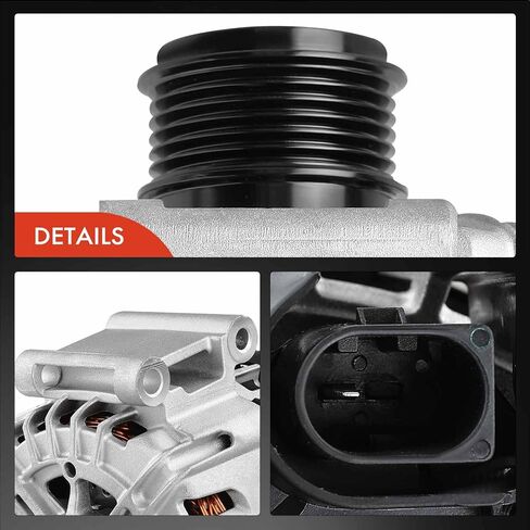 A-Premium Alternator Compatible with Audi TT Quattro 2011 2012 2013 2014 L4 2.0L, 12V 140Amp CW 6-Groove Clutch Pulley, Replace# 06H903023E, TG14C019 in Saudi Arabia