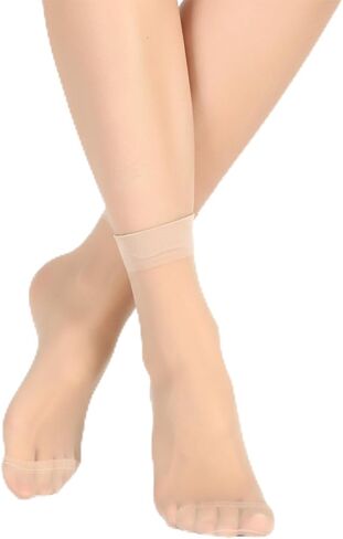 30 Pairs Womens Sheer Socks, Nude Ankle Socks Thin Nylon Sock Soft Hosiery Reinforced Toes Sock for Women in Kuwait