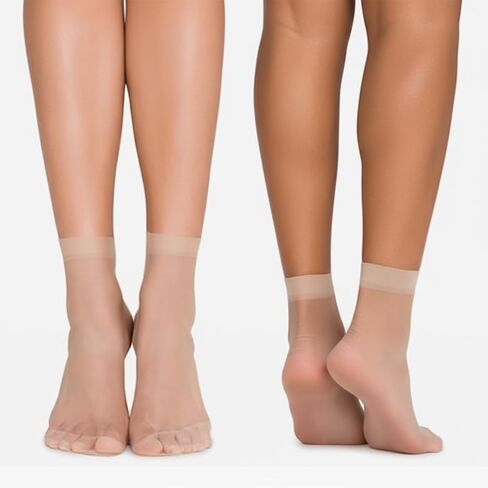 30 Pairs Womens Sheer Socks, Nude Ankle Socks Thin Nylon Sock Soft Hosiery Reinforced Toes Sock for Women in Kuwait