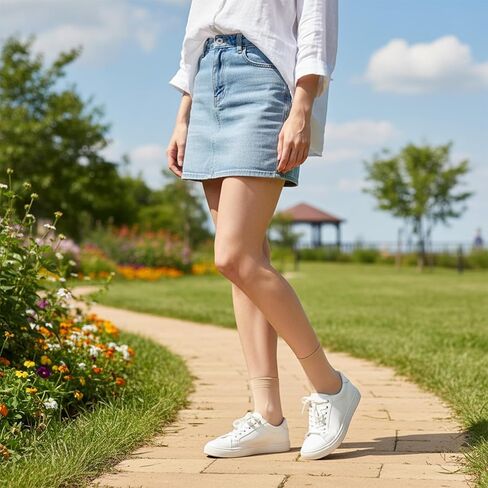 30 Pairs Womens Sheer Socks, Nude Ankle Socks Thin Nylon Sock Soft Hosiery Reinforced Toes Sock for Women in Kuwait