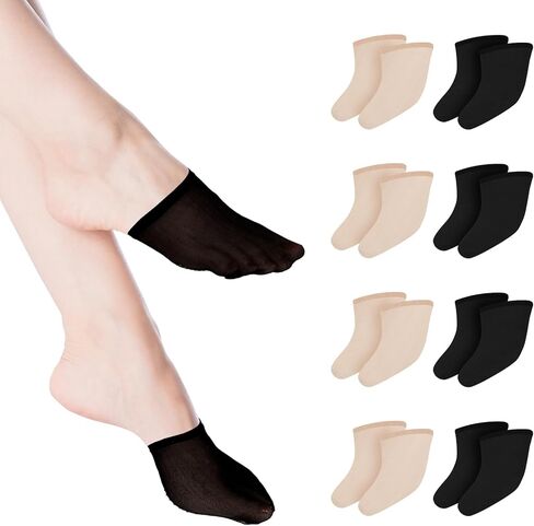 Toe Toppers No Show Liner Half Socks 8Pairs Toe Topper Socks for Women Sock for Mules Seamless Grip Non Slip Hidden Covers for Mules Half Covers Invisible Non Slip Sock for Clogs Footies in Saudi Arabia