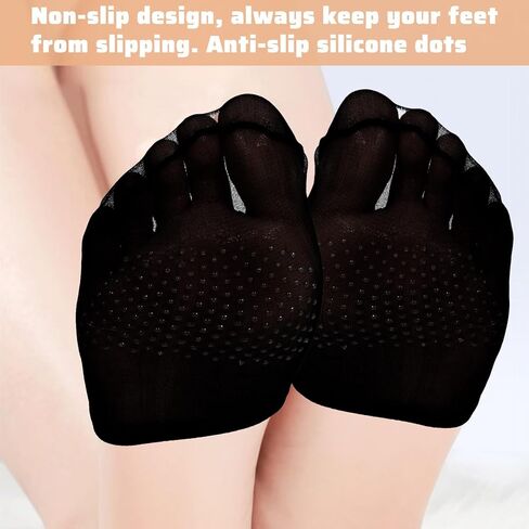 Toe Toppers No Show Liner Half Socks 8Pairs Toe Topper Socks for Women Sock for Mules Seamless Grip Non Slip Hidden Covers for Mules Half Covers Invisible Non Slip Sock for Clogs Footies in Saudi Arabia