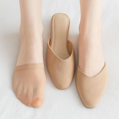 Toe Toppers No Show Liner Half Socks 8Pairs Toe Topper Socks for Women Sock for Mules Seamless Grip Non Slip Hidden Covers for Mules Half Covers Invisible Non Slip Sock for Clogs Footies in Saudi Arabia