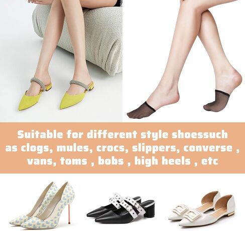 Toe Toppers No Show Liner Half Socks 8Pairs Toe Topper Socks for Women Sock for Mules Seamless Grip Non Slip Hidden Covers for Mules Half Covers Invisible Non Slip Sock for Clogs Footies in Saudi Arabia