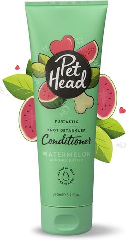 Pet Head Furtastic Dog Conditioner | Watermelon Scent | Dog Conditioner for Smelly Dogs | Knot Detangler | Care for Long Tangly Curls & Coats | Gentle Formula for Puppies | Made in USA | 8.4 fl. oz. in Kuwait