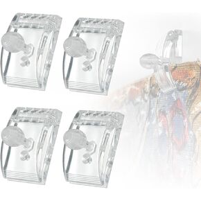 شماعة لحاف Magicfour، 4 قطع من شماعات نسيج شفافة للجدار للعرض، مشابك حامل لحاف شفافة للتعليق للمفروشات والرميات والسجاد والبطانيات واللافتات والأجهزة غير متضمنة in Kuwait