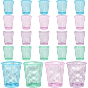 24 Pcs Mesh Pencil Holder, Colored Metal Pen Holder Metal Pen Cup Desk Organizer Cups Makeup Brush Holders for Desk Home School Office, 4 Colors in Kuwait