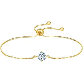 925 Sterling Silver Moissanite Bracelet for Women,1CT D Color VVS1 Diamond,Adjustabale 14K White Gold Box Chain(Fully Adjustable Up to 8.3 Inch/21cm),Perfect Jewelry Gifts in Saudi Arabia