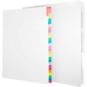 غلاف أبيض مع جيوب وصفحات مقسمة من A-Z - منظم حلقي مقاس 3 بوصة للمكتب والمدرسة والمنزل in Kuwait