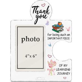 شكرًا لك هدايا المعلم من الطلاب، هدايا تقدير معلمي التوحد للتعليم الخاص والرعاية النهارية للنساء والرجال، إطار صورة أحجية أكريليك، صورة مقاس 10.16 × 15.24 سم in Kuwait