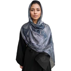 شال وشاح الخريف للنساء، أغطية رأس بملمس قطني خفيف الوزن مطبوع عليها رخامي لفصل الشتاء in Kuwait