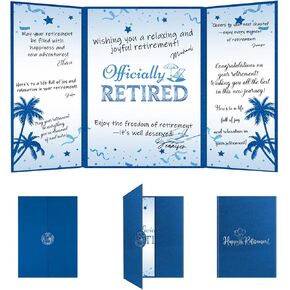 Retirement Party Decorations,Happy Retirement Guest Book Alternative Large Retired Card Signature Board Signing Card for Retiring Party Retirements Gifts for Women Men(Black Gold) in Kuwait