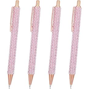 4 Pcs Sparkly Pens Glitter Rhinestone Pink Ballpoint Pen Black Ink Retractable Pink Pens for Women Office School Christmas Graduation Party Favors in Kuwait