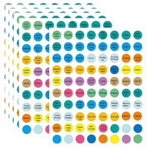 800PCS Essential Oils Labels for Bottle Caps, 1/2 Inch Circle Bottle Cap Lid Stickers for Essential Oil, Multicolor Organization Labels for Rollerball Aromatherapy Bottles in Kuwait