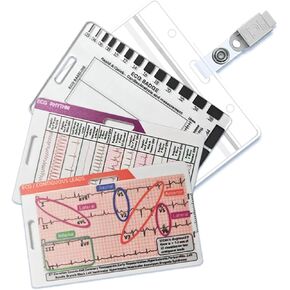 3Pcs EKG Rhythm Interpretation Card,Pocket Sized EKG Cheat Code,Portable Reference Card – Rapid Interpretation Guide Dual,Sided, Horizontal & Vertical Layout,Nurse Gifts,Medical Assistant Badge in Saudi Arabia