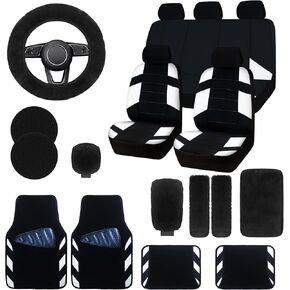 مجموعة كاملة من أغطية مقاعد السيارة، غطاء مقعد سيارة عالمي قابل للتنفس، سجادات أرضية مقاومة للماء، تناسب سيارات السيدان والسيارات والشاحنات وسيارات الدفع الرباعي والشاحنة (وردي) in Kuwait