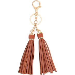 7.5 Inch PU Leather Tassel Keychains for Women Leather Key Ring Charms Car Keychain Holder Tassel Pendant Handbag Key Fob with Lobster Clasp for Bag Wallet Purse Decorations（Orange in Saudi Arabia