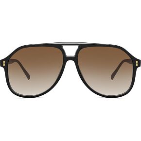 Oversized Aviator Sunglasses for Women, Retro 70s Square Thick Frame Glasses with Double Bridge in Saudi Arabia