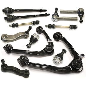 12PC Front Suspension Kit Front Upper Control Arm & Lower Ball Joint & Stabilizer Sway Bar Link Steering Inner & Outer Tie Rod End Pitman Idler Arm Compatible with 1999-2006 Chevy Silverado 1500 4WD in Kuwait