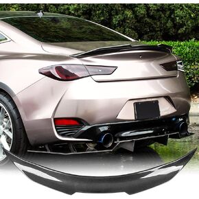Carbon Fiber Rear Spoiler Upward Kick Wings for 2017 2018 2019 2020 2021 2022 2023 2024 Infiniti Q60/Q60S Coupe 2.0/3.0 Premium 2-Door Luxury Sport GT Rear Trunk Sport Lip PSM Style ABS Material in Saudi Arabia