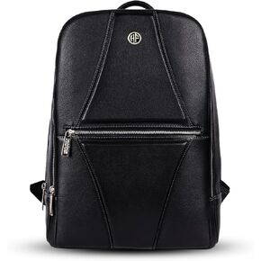 Hammonds Flycher Genuine Leather Travel Backpack for Men and Women, Stylish Travel Bag, 14" Laptop Bag, Durable & Spacious Laptop Backpack for Daily & Business Use - Black in Saudi Arabia