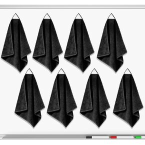 8 عبوات من قماش التنظيف المغناطيسي المصنوع من الألياف الدقيقة منظف ممحاة جافة للوحات البيضاء، ممحاة قماش من الألياف الدقيقة قابلة لإعادة الاستخدام للوحات البيضاء واللوحات الزجاجية والمنزل والمكتب والمدرسة، أسود، 12 × 12 بوصة in Kuwait