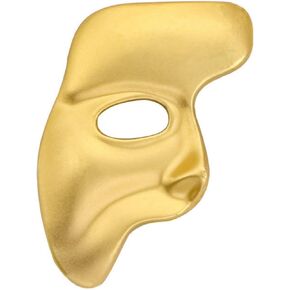 بروش قناع فانتوم أوف ذا أوبرا ذهبي عتيق معدني غير لامع دبوس طية صدر السترة على الوجه - إكسسوار مجوهرات أنيق فريد للرجال والنساء لتزيين الملابس، والحفلات، والعمل والحياة اليومية in Kuwait