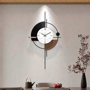 Modern Wall Clock for Living Room,Large Decorative Wall Clock,Digital Creative Silent Clock Battery Operated for Kitchen/Entryway/Bedroom/Office/Dinning Room Metal Wall Decor 18"X31" in Kuwait