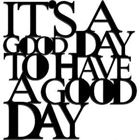 لوحة فنية جدارية معدنية تحفيزية من OQUQO، إنه يوم جيد لقضاء يوم جيد، اقتباسات إيجابية ملهمة، أسود، لغرفة نوم المكتب وغرفة المعيشة (أسود) in Kuwait