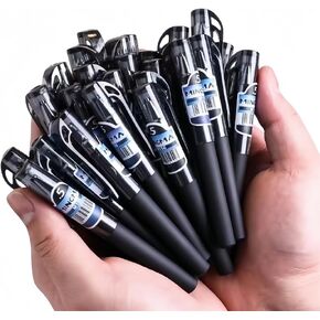 Funny live Portable Short Mini Pocket Pen Carry-on Business Signature Pen, Office Working Traveling Writing, Minimalist Pens, Black Ink 0.5 mm (6/Pack) in Saudi Arabia