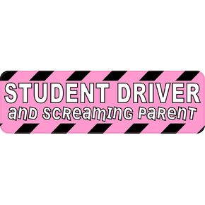 StickerTalk Pink Screaming Parent Student Driver Magnet, 10 inches by 3 inches in Kuwait