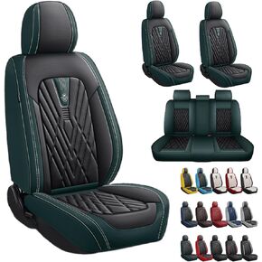 طقم غطاء مقعد سيارة مصنوع من جلد البولي يوريثان الفاخر مناسب لسيارة Honda Civic 2007-2016 ومقاوم للماء وجيد التهوية من الجلد الصناعي (مجموعة كاملة من 5 مقاعد، أسود) in Kuwait