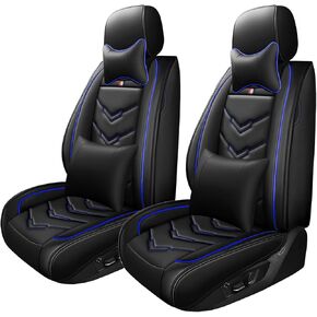 Car Seat Cover for Chevrolet Malibu 2000-2025, Waterproof Durable Compatible Airbag, Premium Leather Seat Protector(5 Seats Luxury,Black Blue) in Kuwait