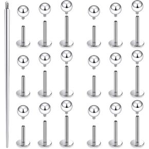 18G 16G 14G Internal Thread Flat Back Nose Stud Earrings Surgical Steel Conch Tragus Cartilage Earrings Medusa Monroe Labret Lip Rings Piercing Jewelry for Women Men Silver Black Gold in Saudi Arabia