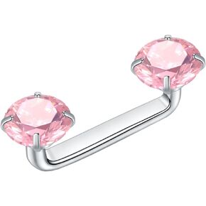 Xpircn 14G Titanium Surface Piercing Jewelry Flat Bar CZ Staple Barbell Internally Threaded Surface Tragus Staple Bar Piercing Jewelry 10/12/14mm in Kuwait