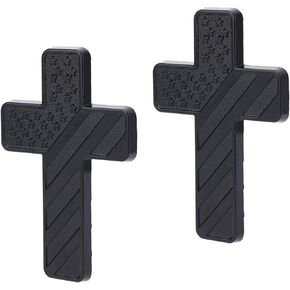 2pcs Christian Cross Car Emblem, Patriotic USA Flag Alloy Jesus Christ Deacl Religious Cross Sticker with Double-Sided Tapes for Truck Window Door Home Decor Accessories (Silver) in Kuwait