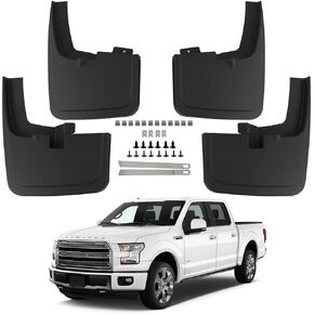 إكسسوارات أغطية الطين واقيات الطين الأمامية والخلفية شديدة التحمل لسيارة Ford F-150 2015-2017 مع مشاعل الحاجز CW، 4 قطع in Kuwait