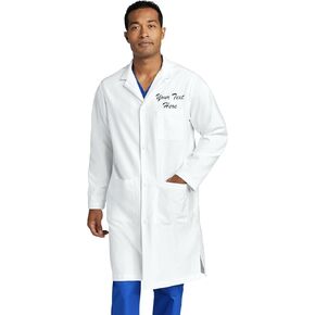Tee Miracle Custom Embroidered Mens Medical Laboratory Coats - Add Your Name or Text - Long Sleeve 3-Pocket Long Lab Coats in Kuwait