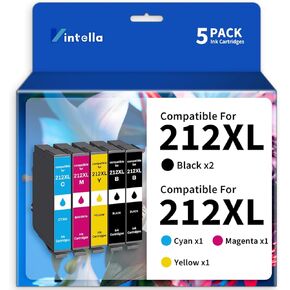 استبدال خرطوشة الحبر المعاد تصنيعها لإبسون 212 212XL T212 T212XL مجموعة خراطيش الحبر لطابعة Expression Home XP-4100 XP-4105 Workforce WF-2830 WF-2850 (5 عبوات) in Kuwait