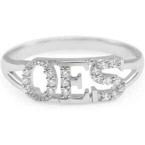 OES (Order of the Eastern Star) Freemasonry Sterling Silver Ring with CZs/OES Jewelry and Accessories in Kuwait