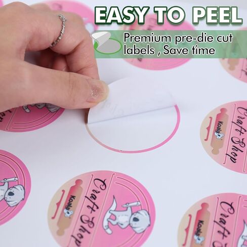 Koala Round Labels 1.5 Inch, Glossy White Printable Circle Stickers for Inkjet and Laser Printer, 500 Labels for Jars, Party Favor Decors, DIY Thank You Stickers in Saudi Arabia