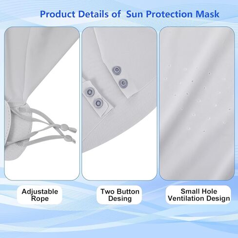 JATEBI UV Sun Protection Face with Neck Coverage UPF 50+ Face Shield Breathable + Protection Arm Sleeves for Golf, Hiking, Running, Cycling & Outdoor Sports in Kuwait