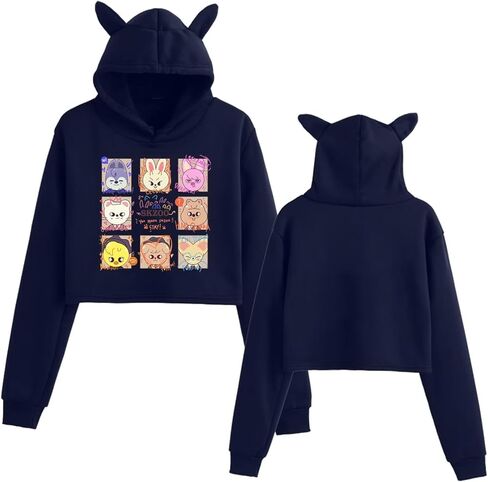 ACEFAST INC SKZ Hoodie Cat Ear Sweaters for Womens Felix Hyunjin Bangchan Merch Hoodie Sweatshirt in Saudi Arabia