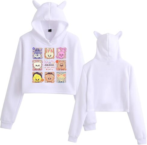 ACEFAST INC SKZ Hoodie Cat Ear Sweaters for Womens Felix Hyunjin Bangchan Merch Hoodie Sweatshirt in Saudi Arabia