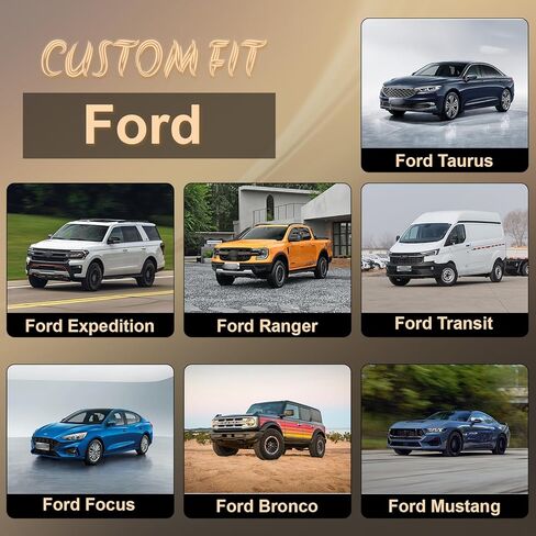 Front Car Seat Covers for Ford,Leather Waterproof Seat Protector Custom Fit Ford Expedition Ranger Transit Focus Bronco Mustang Taurus,2 Pack,Black in Saudi Arabia