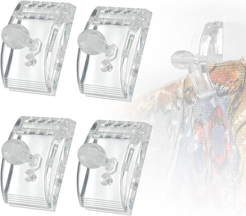 شماعة لحاف Magicfour، 4 قطع من شماعات نسيج شفافة للجدار للعرض، مشابك حامل لحاف شفافة للتعليق للمفروشات والرميات والسجاد والبطانيات واللافتات والأجهزة غير متضمنة in Kuwait