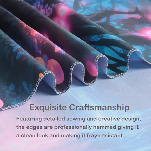 SparkLia Blacklight Fantasy Tree of Life Tapestry – UV Reactive Glowing Neon Forest Wall Hanging, Magical Fairy Waterfall Galaxy Nature Art Decor for Bedroom, Living Room - 59.1" x 80" in Kuwait