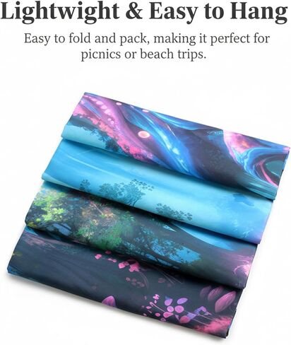 SparkLia Blacklight Fantasy Tree of Life Tapestry – UV Reactive Glowing Neon Forest Wall Hanging, Magical Fairy Waterfall Galaxy Nature Art Decor for Bedroom, Living Room - 59.1" x 80" in Kuwait