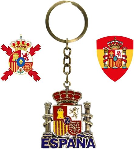 BDM Original metal keychain with engraving of Spain in letters and national flag, for men or women. in Kuwait